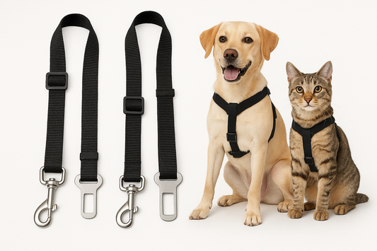 2-Pack Adjustable Vehicle Safety Seat Belt Harness for Cats & Dogs